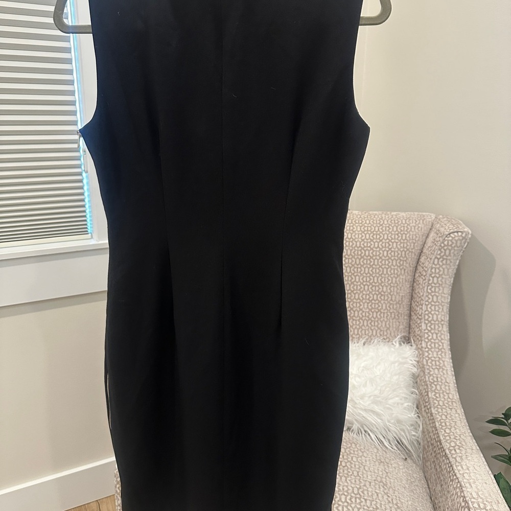 Calvin Klein Black Sleeveless Sheath Dress with side zipper details. - Picture 6 of 6